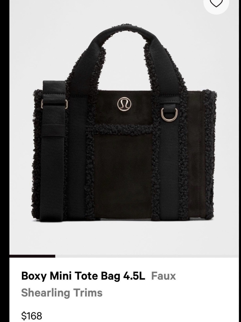 lululemon athletica Black Fringed Handle Satchel